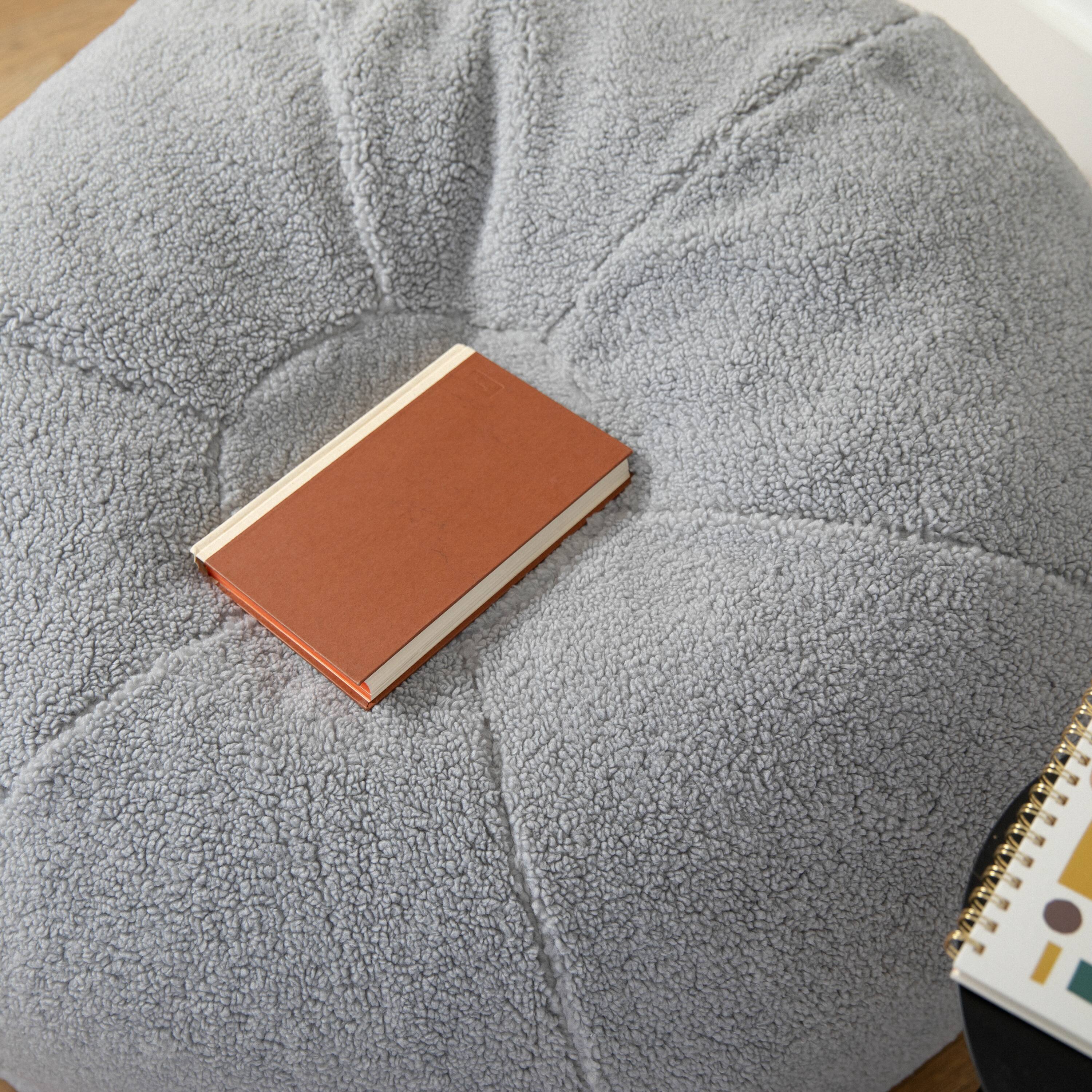 Alt View 1. Flash Furniture - Duncan Large Gray Faux Sherpa Refillable Bean Bag Chair for Kids and Teens - Gray.