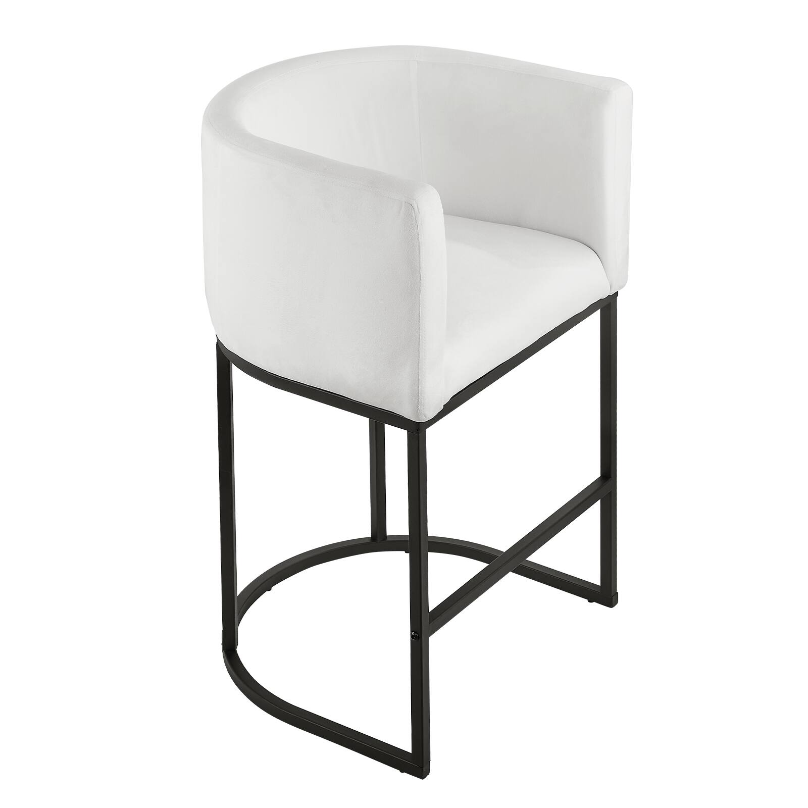Alt View 5. VEVOR - Set of 3 Counter Height Bar Stools, 25-inch Chairs with Backrest, Armrests, Metal Frame, and Footrest - White.