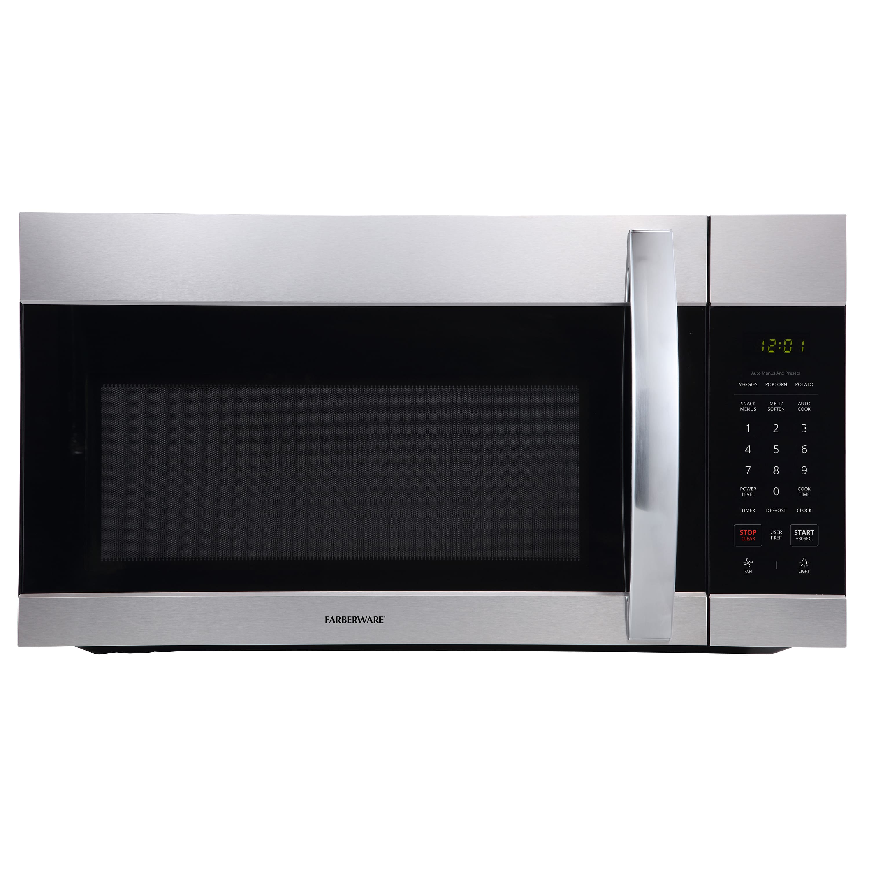 Farberware - 1.7 cu. ft. OTR Microwave, 1000W with Smart Sensor Cooking - Stainless Steel