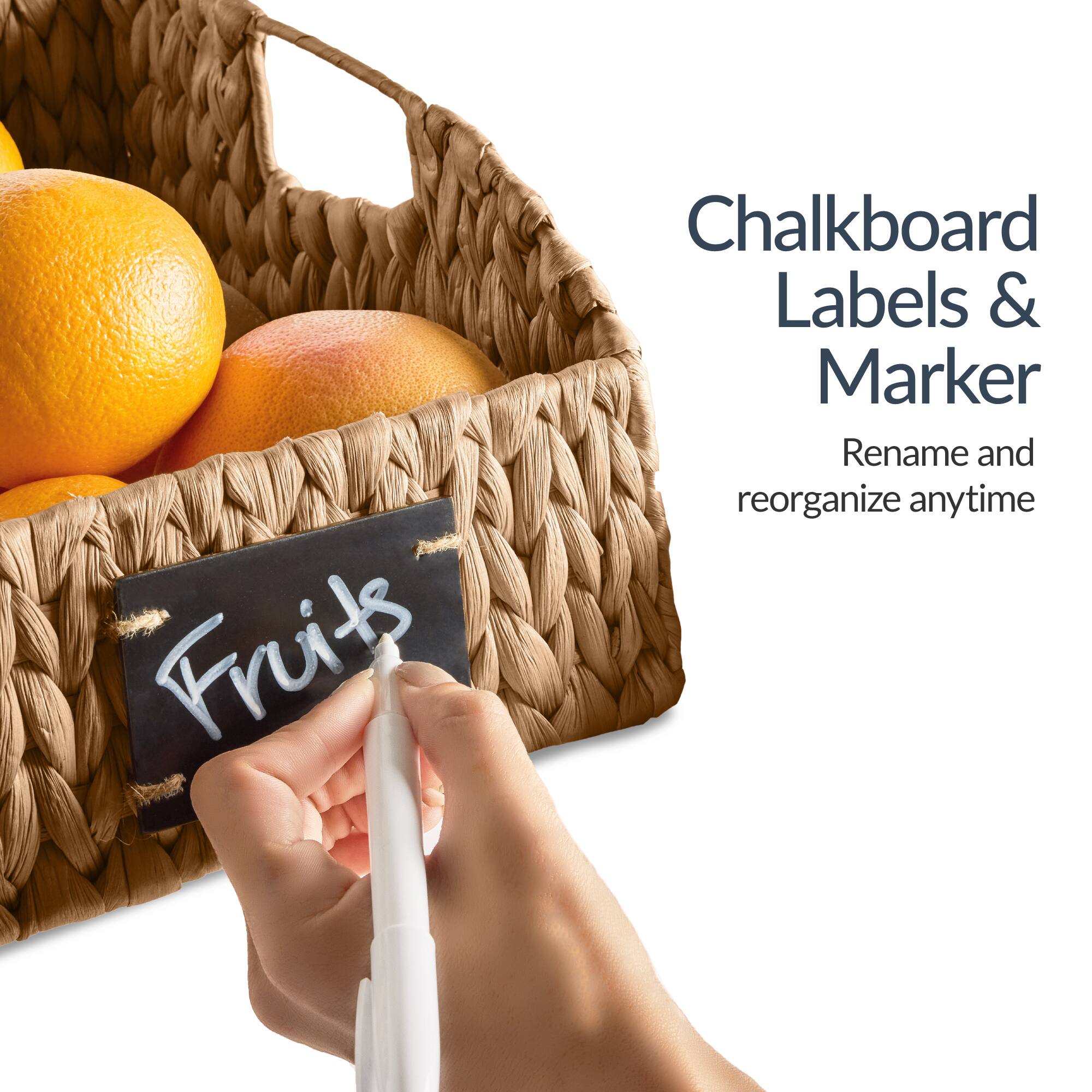 Chalkboard Labels & Marker  
Rename and reorganize anytime