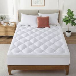 Peace Nest - 3-inch Soft Fitted Quilted Foam Mattress Pad with Elastic Deep Pocket, Queen - White