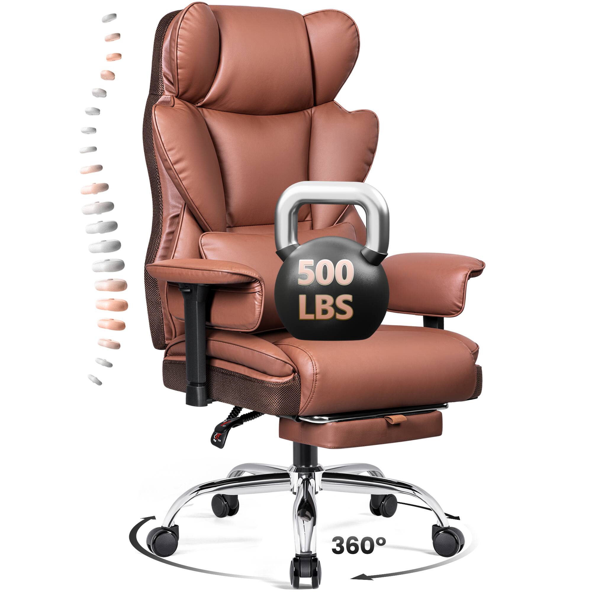 KERDOM Ergonomic PU Leather Office Chair Upholstery, Big & Tall