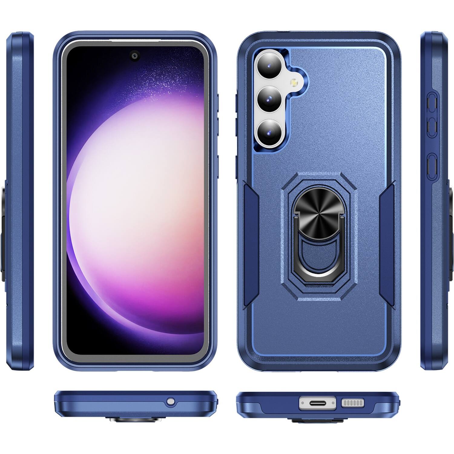 Alt View 13. SaharaCase - Military Kickstand Series Case for Samsung Galaxy S23 FE - Blue.