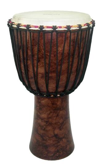 Front. Tycoon Percussion - 10" Djembe, Rope-Tuned, Handcrafted Mango Wood Shell, Goat Skin Head.