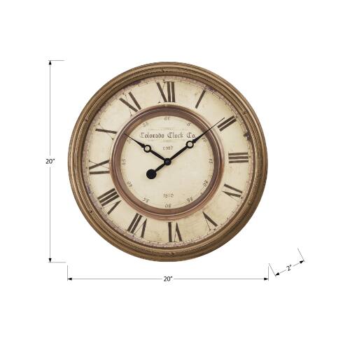 20" XI XII I 60 X 55 6 Ill Colorado Clock Co. R N 1n e 45 e 15 III IX 0 DE ISTO S IV VI 08 VII 1 IA 20 2