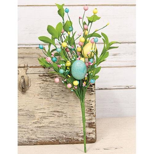 Angle. BreeBe - Easter Eggs & Herb Leaves Bush - 16" - Multicolor.