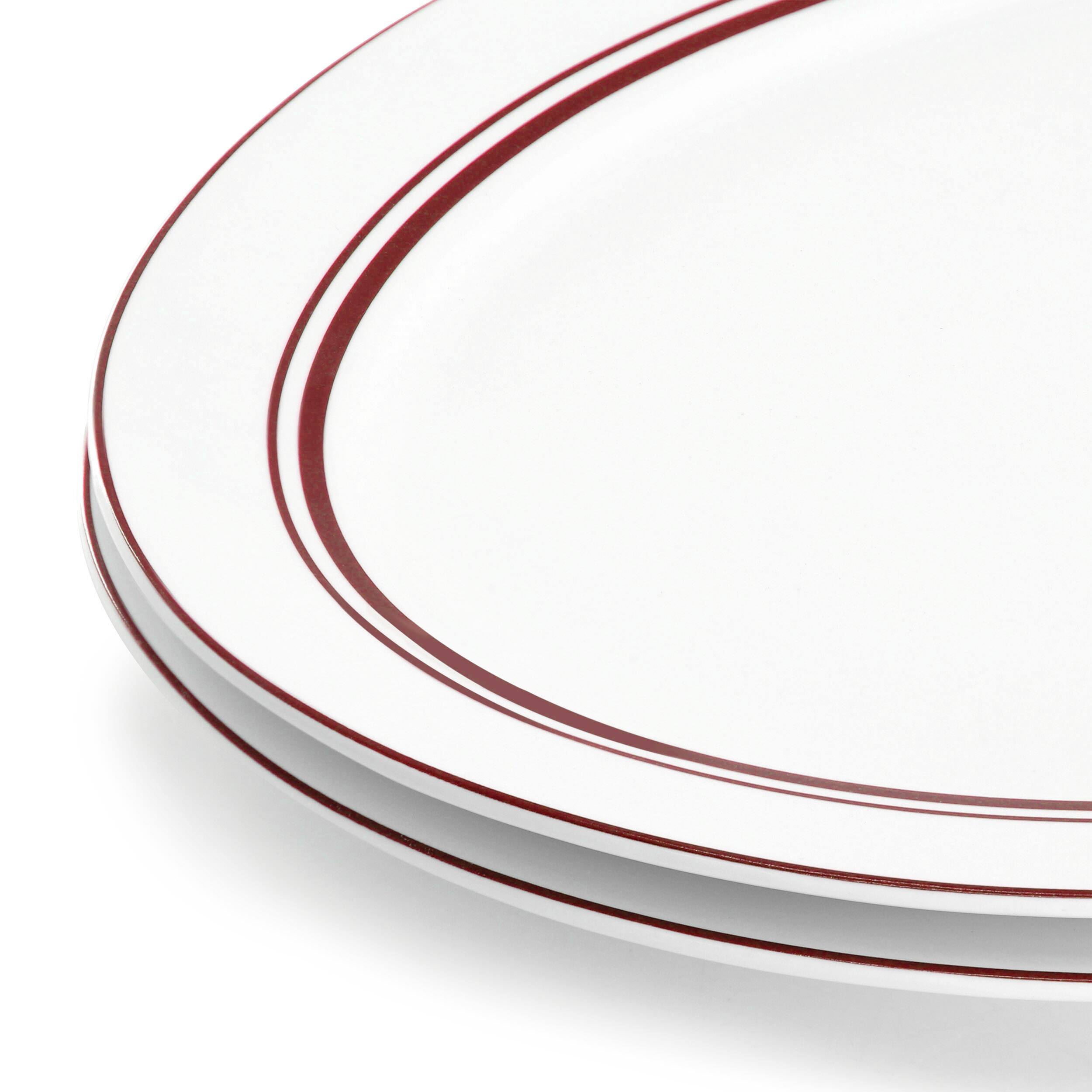 Alt View 4. Sur La Table - Sur La Table 2 Piece Le Marais New Bone 14 Inch Fine Ceramic Oval Platter Set in Brick - White.