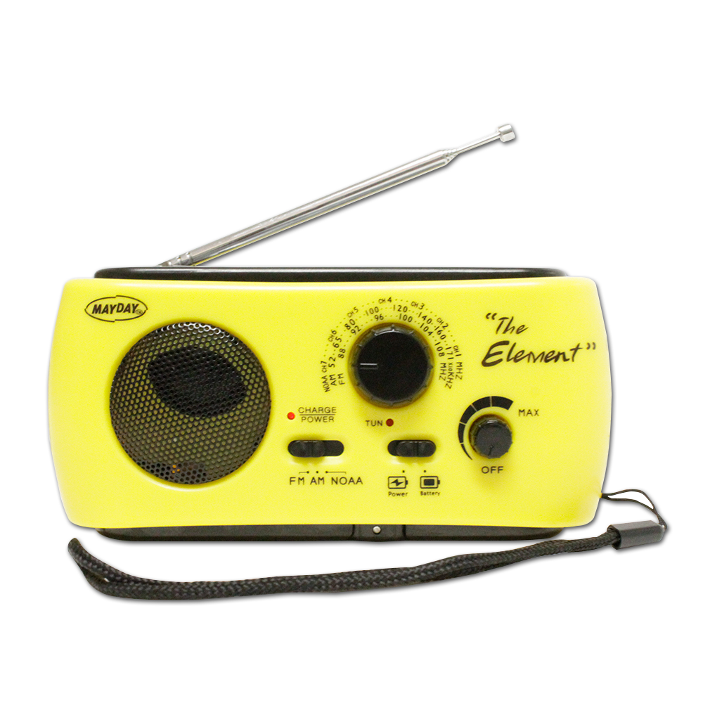 Ready America - The Element Dynamo Crank/Solar Radio & Flashlight - Yellow