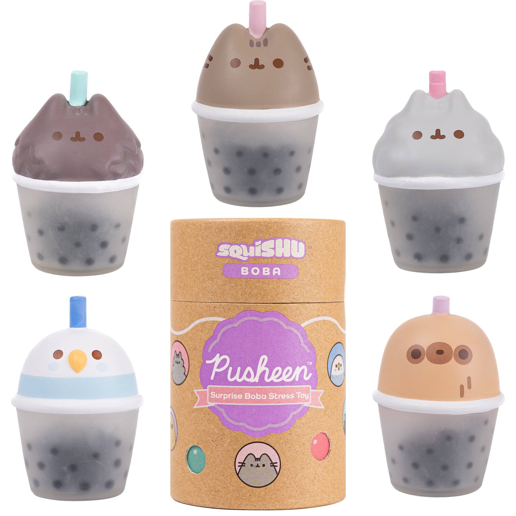 Capsule Pusheen The Cat Surprise Blind Collectible Surprise Toy Squishy Figurine SquiSHU Series 1 Boba Tea - 1 Pc Myster