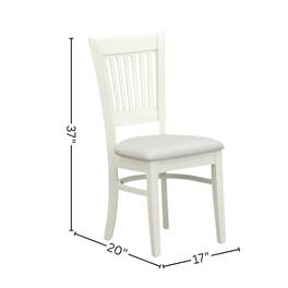 FurniFact - Linen White Dining Chair - Brown