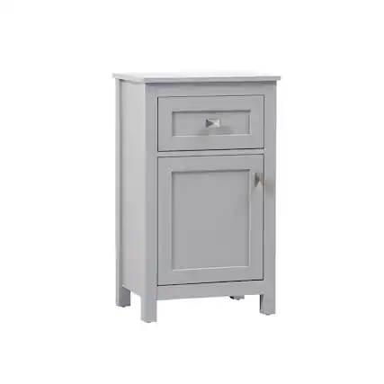 Front. Elegant Kitchen and Bath - 18 Inch Wide Bathroom Storage Freedstanding Cabinet In Grey - Grey.