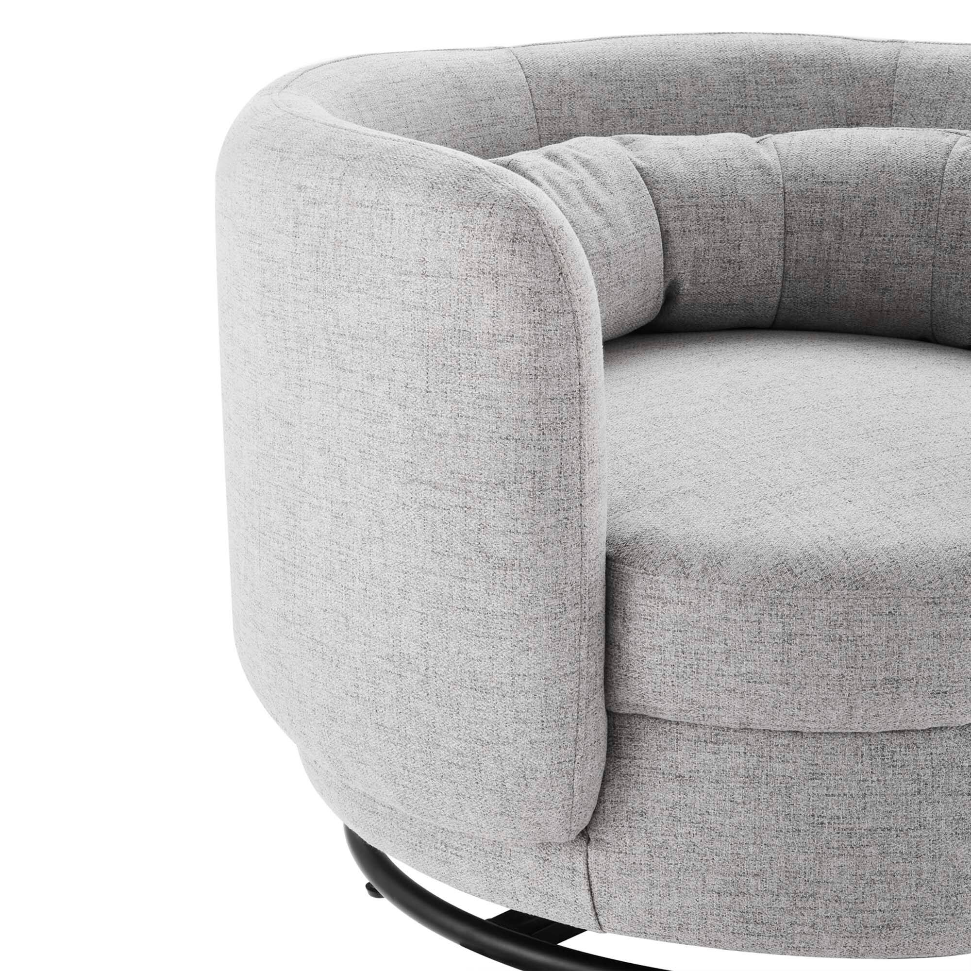Alt View 3. Modway - Relish Upholstered Fabric Swivel Chair by Modway - Black Light Gray.