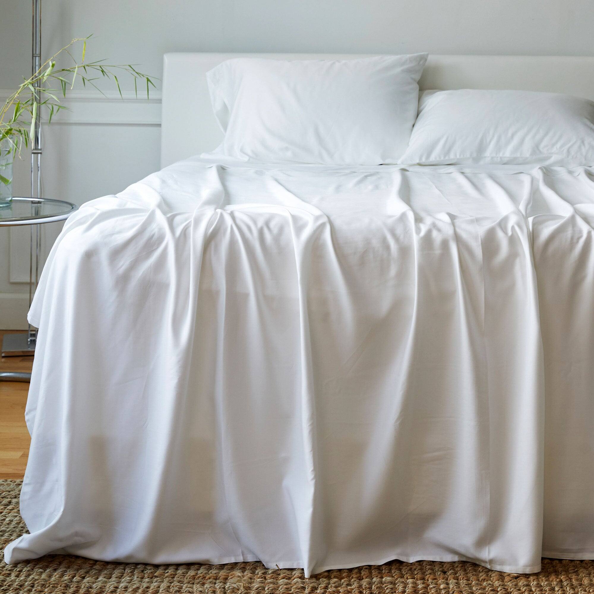 Alt View 1. BedVoyage - Luxury 100% viscose from Bamboo Bed Sheet Set, Split King - White - White.