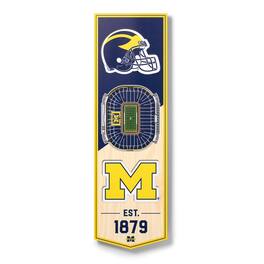 YouTheFan - Michigan Wolverines 6'' x 19'' 3D StadiumView Banner - Multicolor