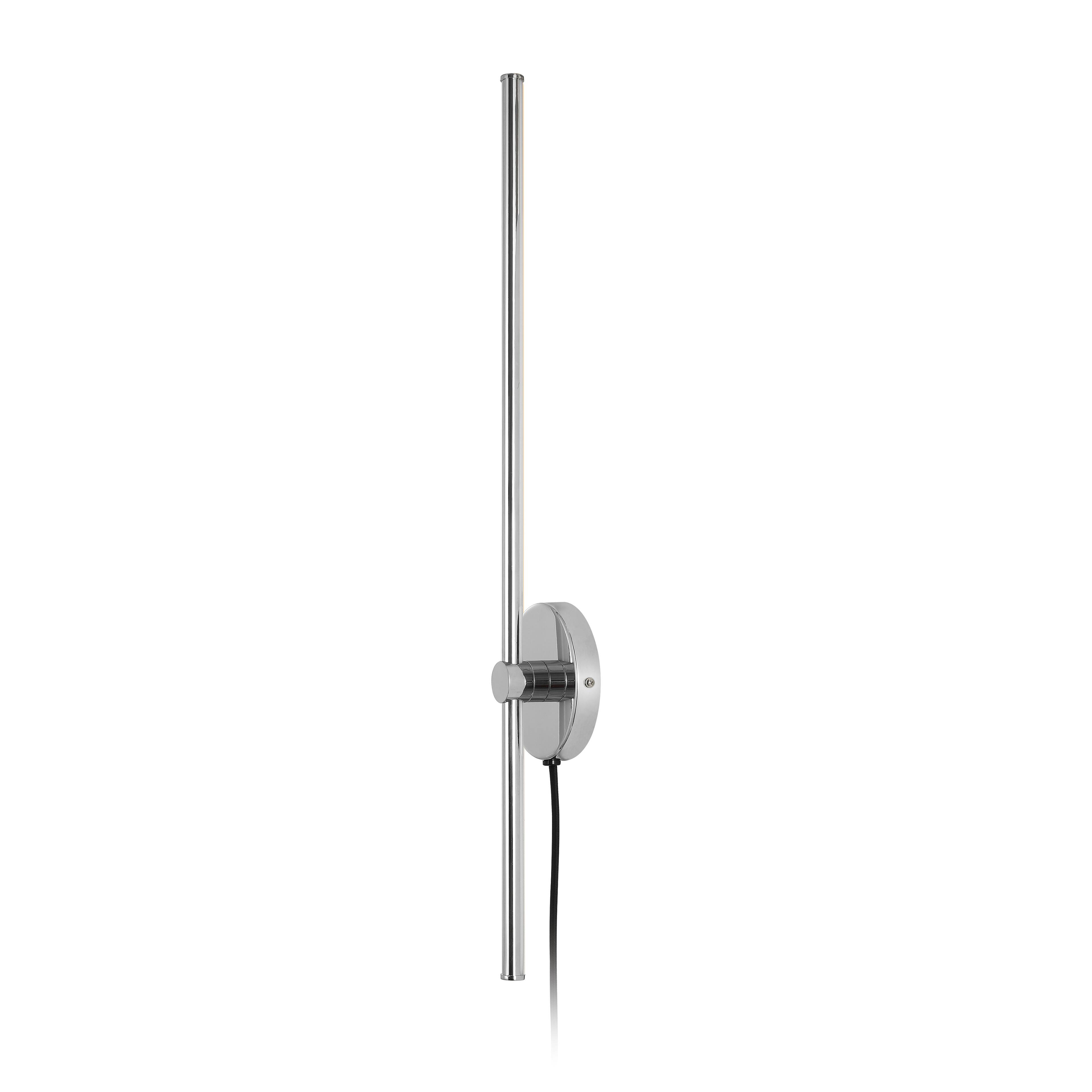 Alt View 9. Jonathan Y - Anton 27.25" 1-Light Modern Minimalist Iron Adjustable Bar Integrated LED Plug-In Sconce, Chrome - Chrome.