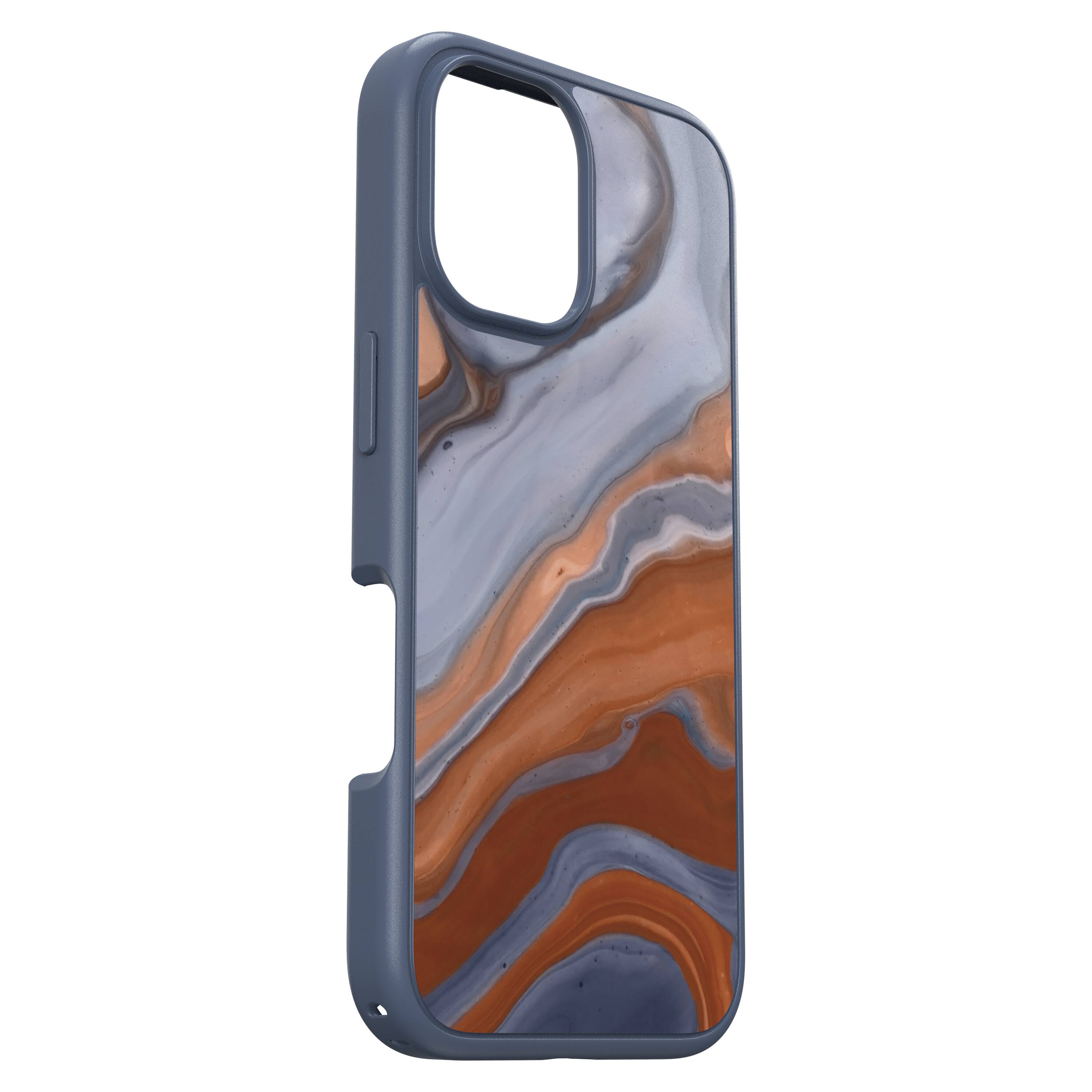 Left. OtterBox - Symmetry Series Hard Shell for MagSafe for Apple iPhone 16 - High Desert Agate.