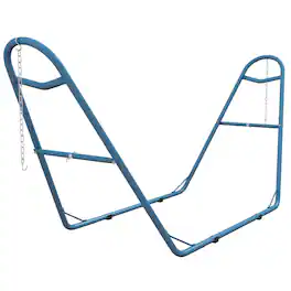Outsunny - Hammock Stand for 2 Person, Portable Adjustable Steel Frame Hammock Stand with Weather Resistant Finish - Blue