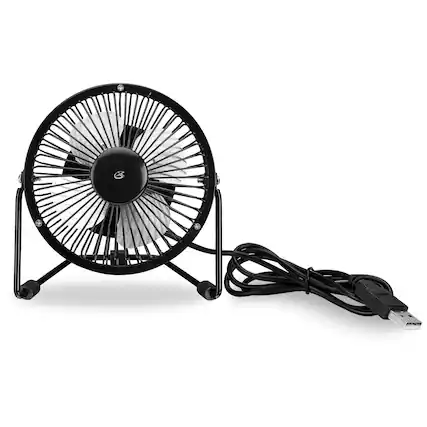 Front. GPX - GPX USB Powered Desk Fan, Black.