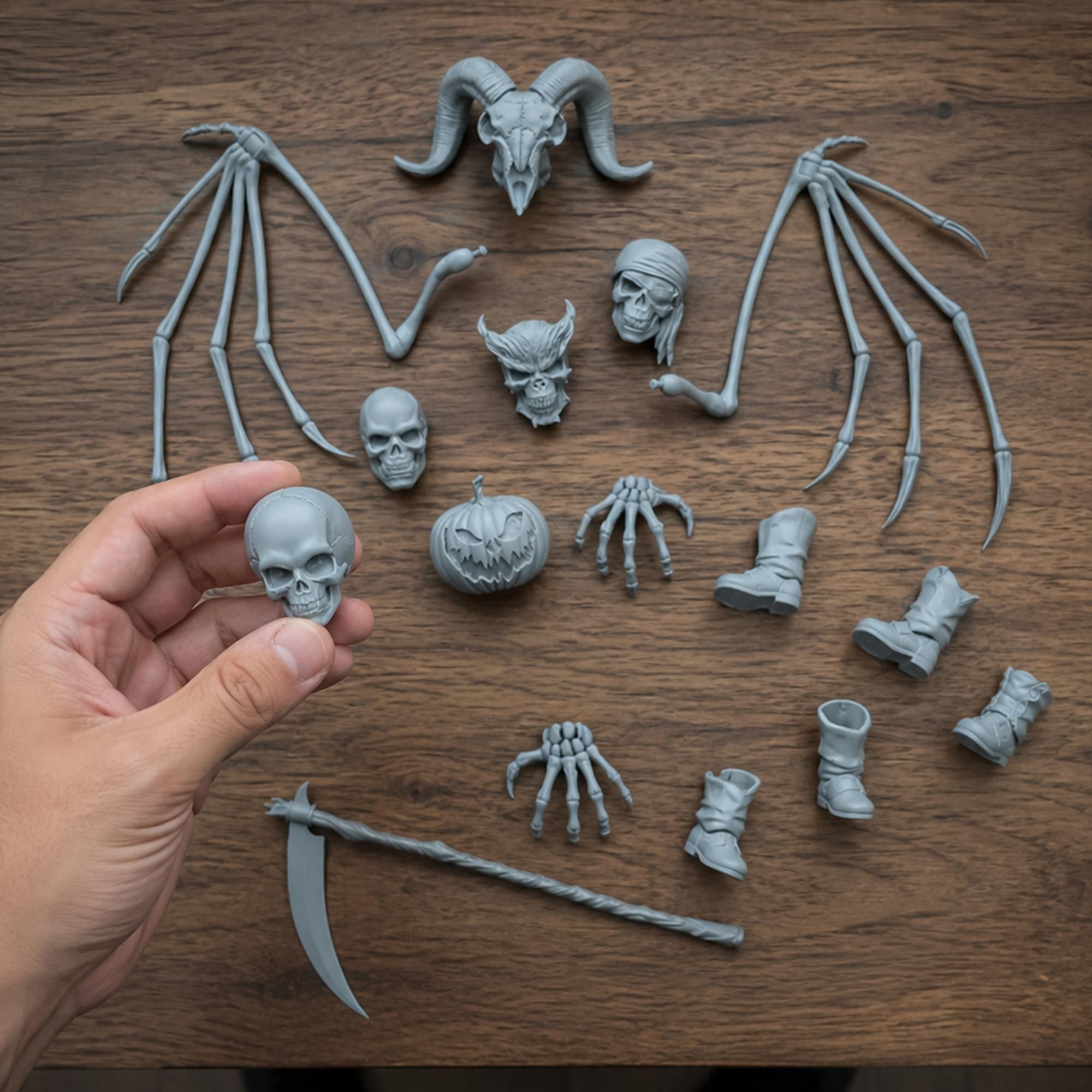 Alt View 2. Boss Fight Studio - Vitruvian H.A.C.K.S. Character Builder Skeleton Kit (Menacing Mist) BBTS Exclusive - Blue.