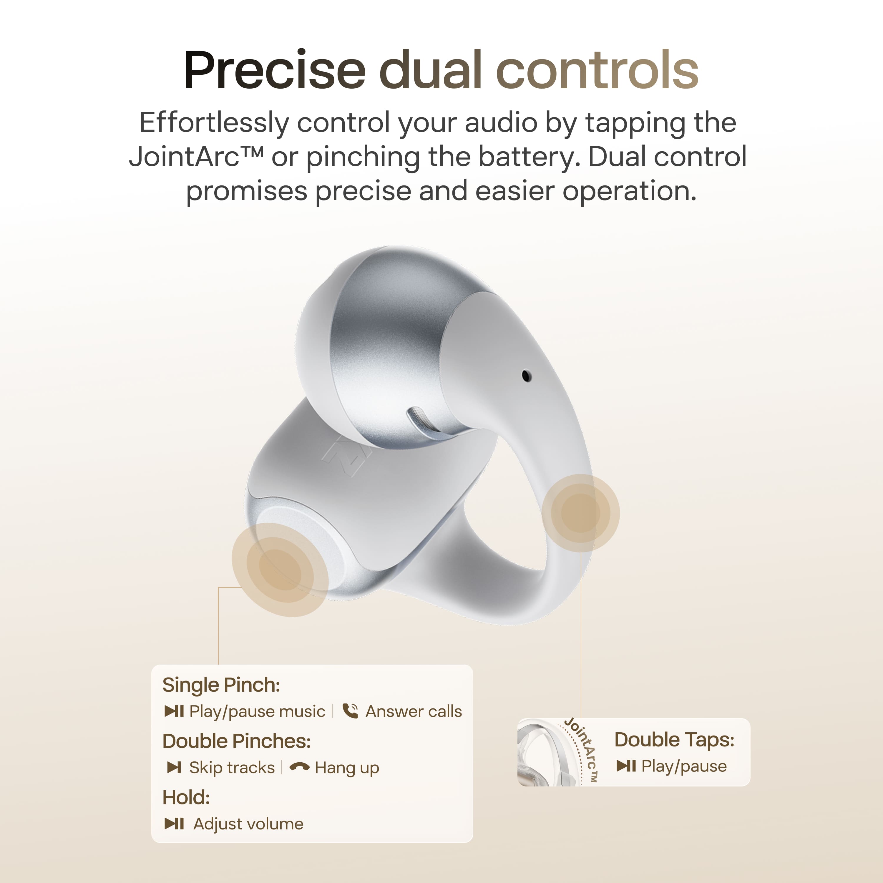 Shokz OpenDots 2 Open Ear Clip On True Wireless Bluetooth Earbuds