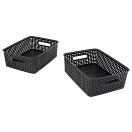 Advantus - Weave Plastic Bins, 3/Pack (AVT40326) - Black
