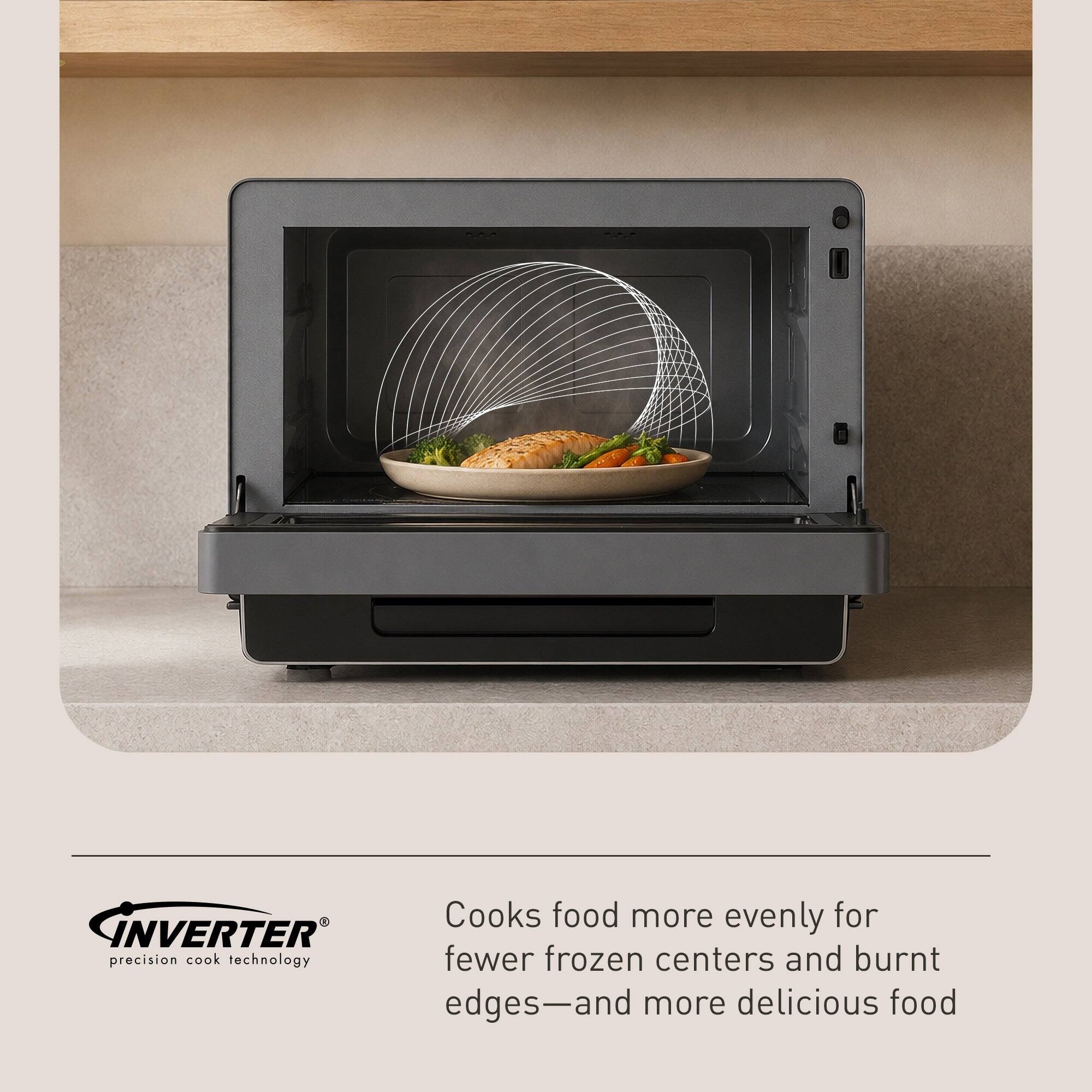 Cooks food more evenly for INVERTER precision cook technology fewer frozen centers and burnt edges—and more delicious food