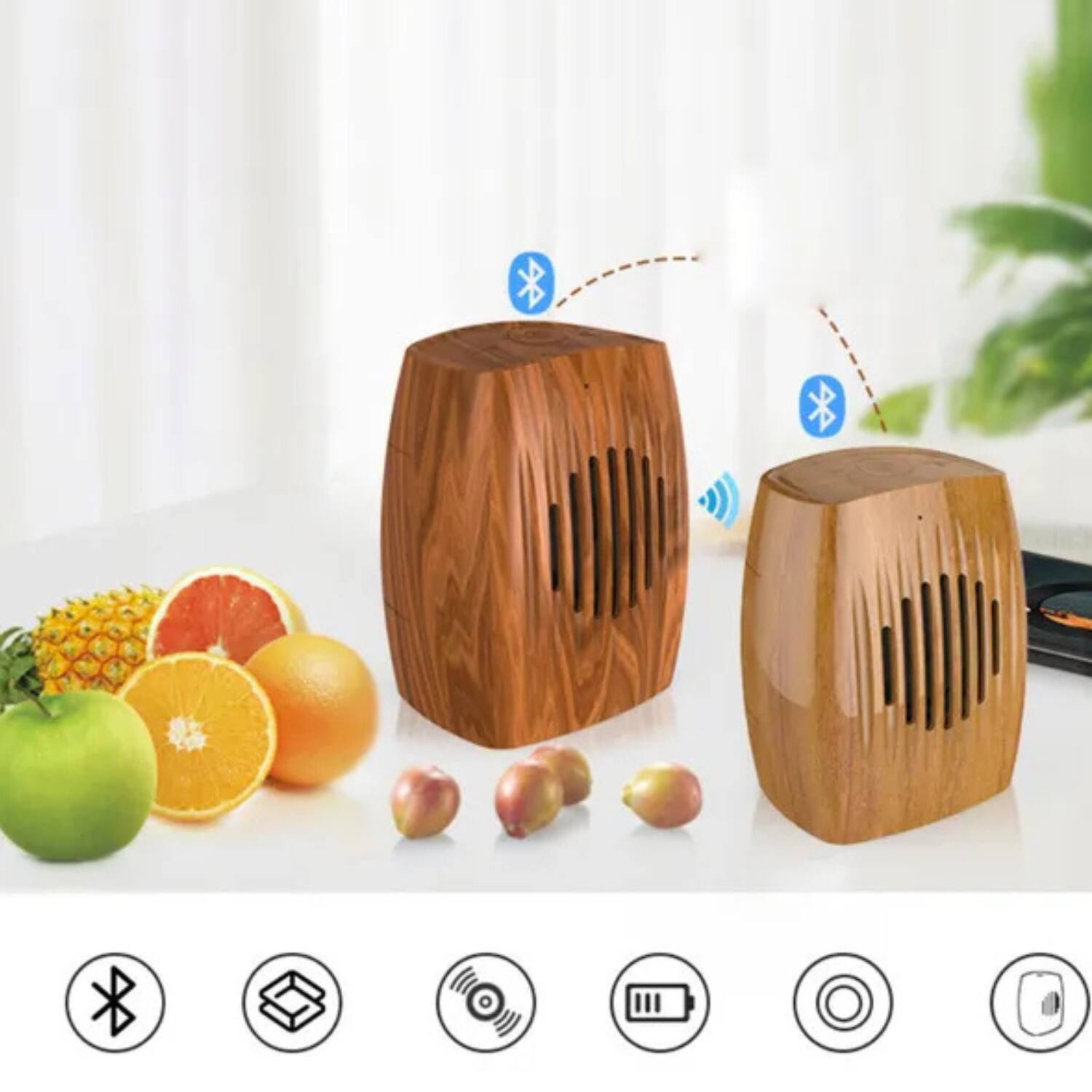 Back. Stock Preferred - Birchwood Black Woodchuck Retro Bluetooth Speaker.