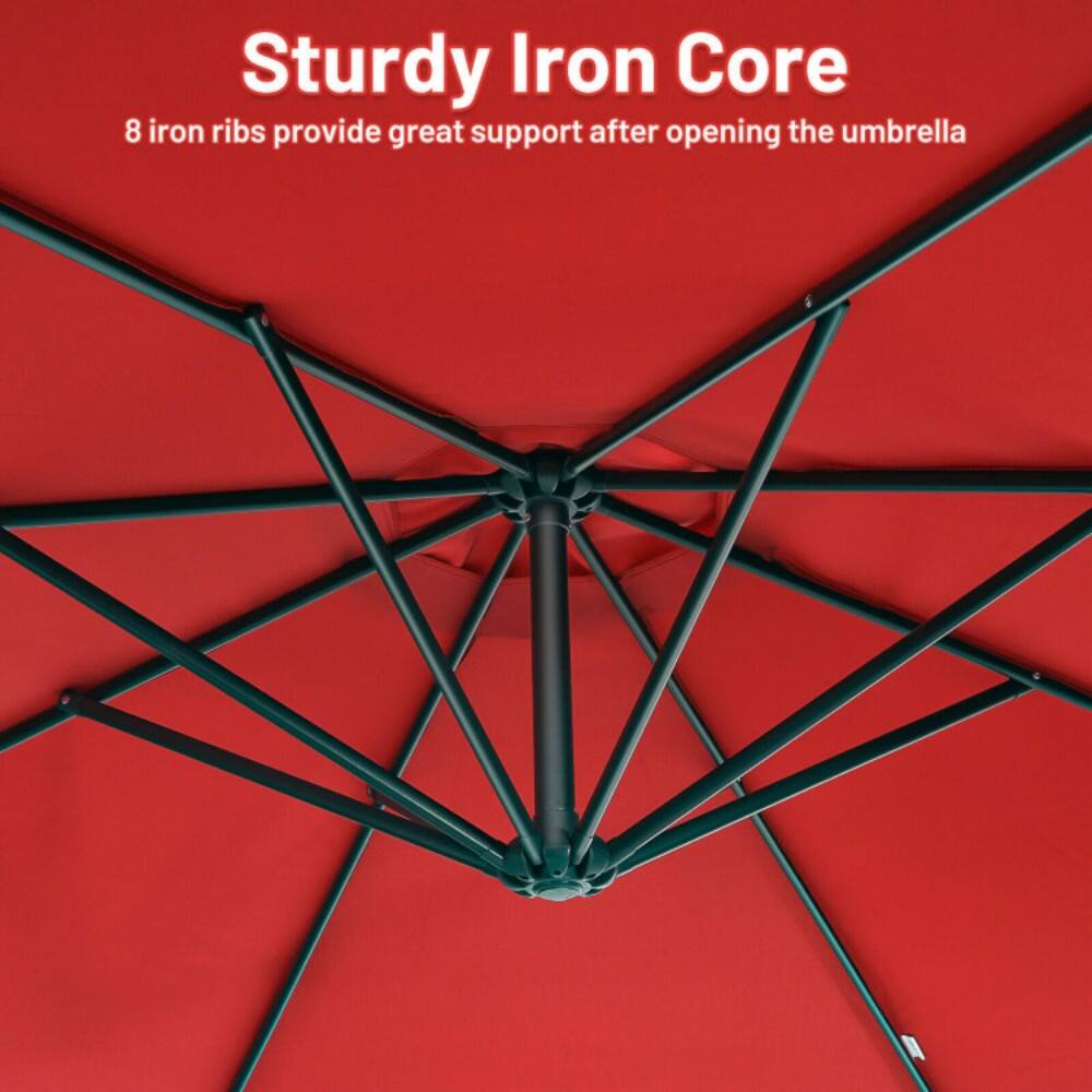 Sturdy Iron Core  
8 iron ribs provide great support after opening the umbrella