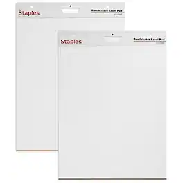 Staples - Stickies Easel Pad, 25" x 30", 30 Sheets/Pad, 2 Pads/Pack - White