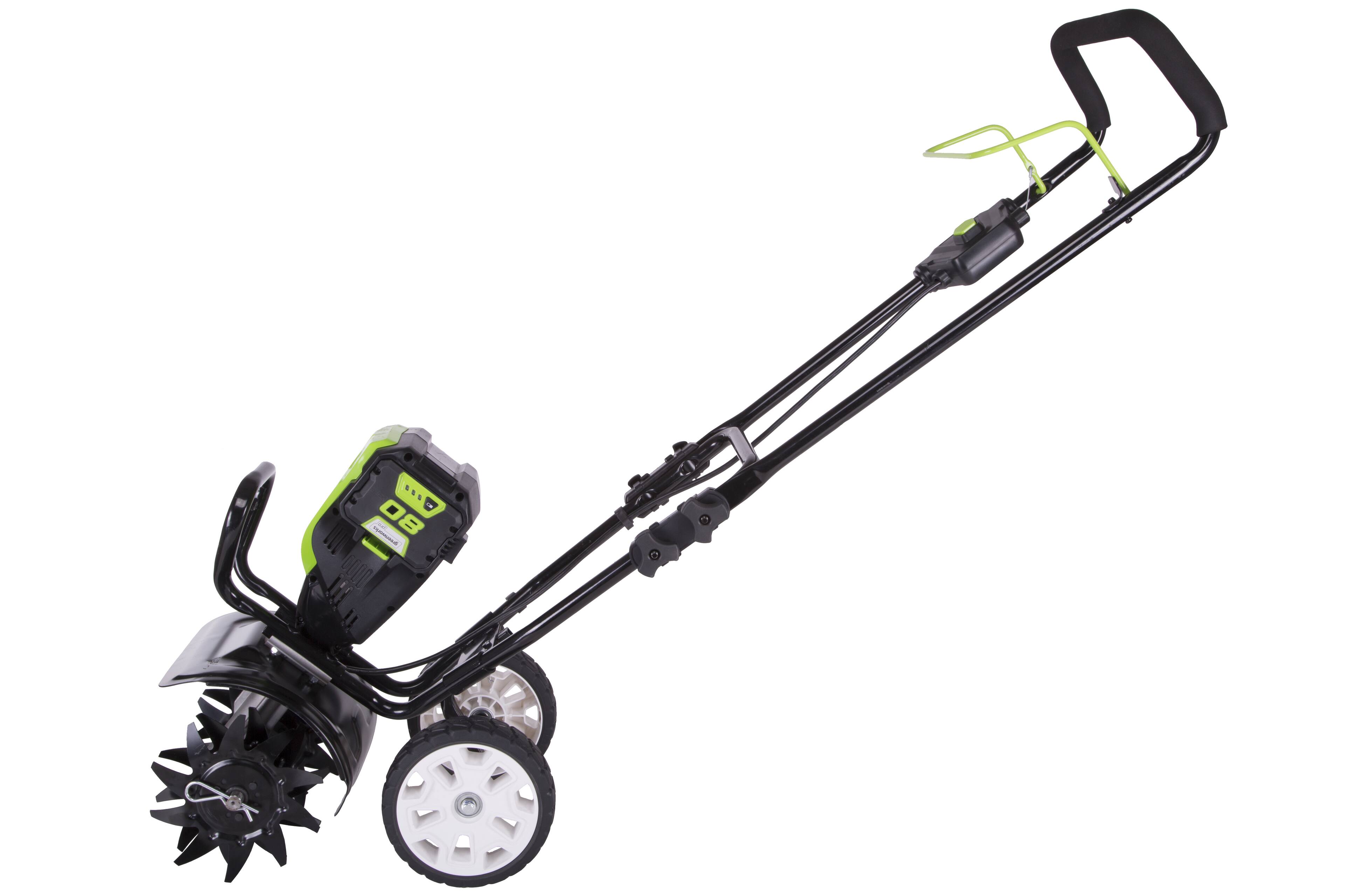 Alt View 11. Greenworks - 80V 10 in. Cultivator (Battery and charger not included) - Green.