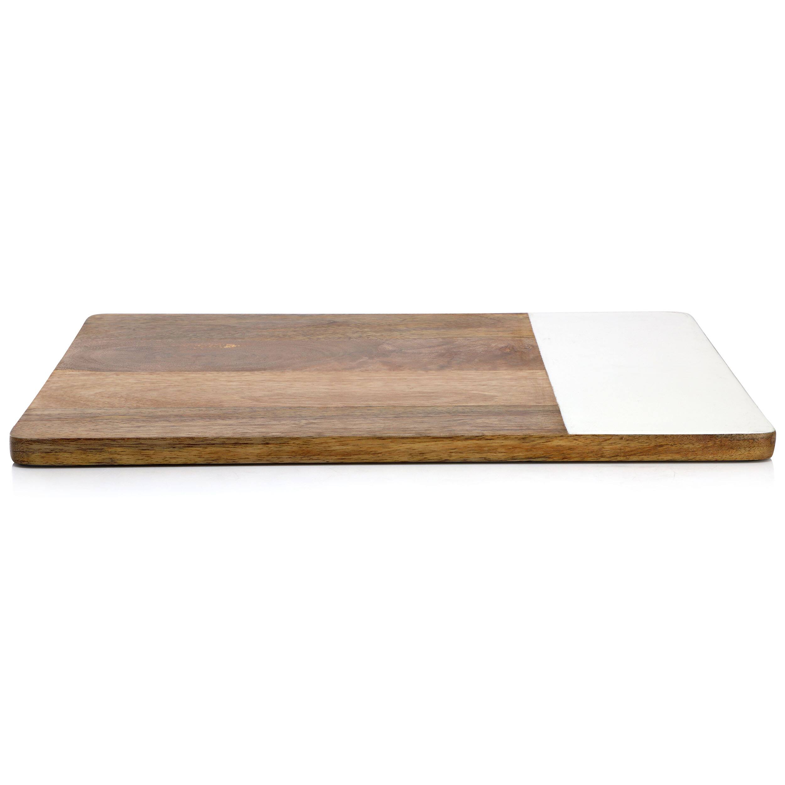 Alt View 1. Gibson - Gibson Home 16 Inch Duo Tone Rectangular Wood Serving Platter - Brown.