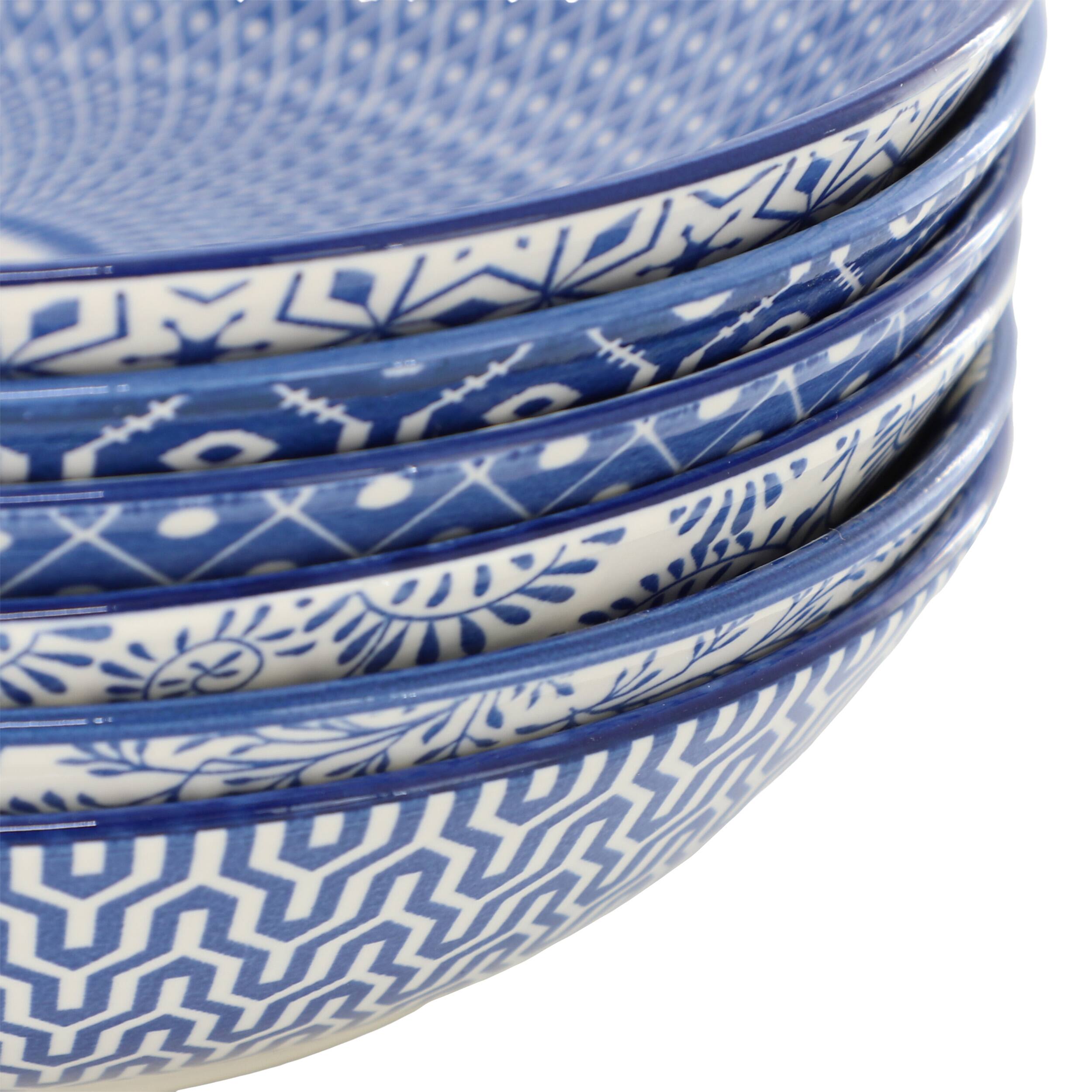 Alt View 3. Elama - Elama Aurora 6 Piece Assorted Porcelain Bowl Set in Blue - Blue.