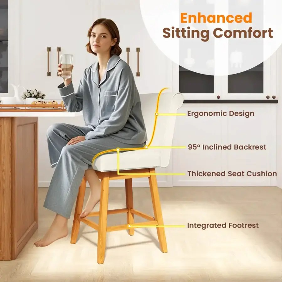 Enhanced Sitting Comfort Ergonomic Design 95 Inclined Backrest Thickened Seat Cushion Integrated Footrest