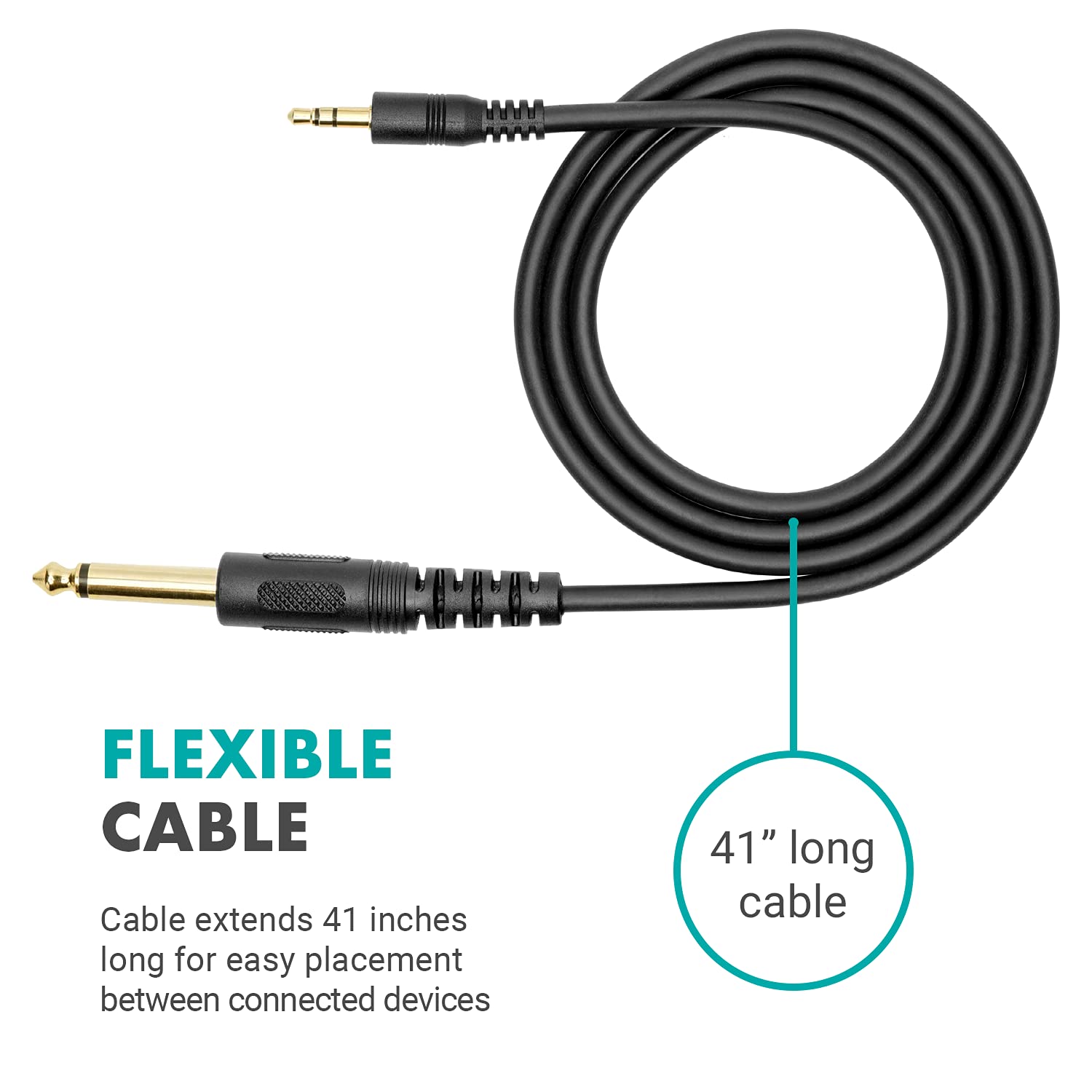 FLEXIBLE CABLE

Cable extends 41 inches long for easy placement between connected devices

41" long cable