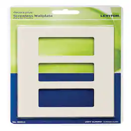 Leviton - Decora Plus 3 gang Polycarbonate Decorator Screwless Wall Plate 1 each - Almond
