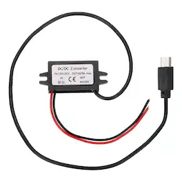 Unique Bargains - DC 12/24V to 5V 3A 15W Step Down Converter with Micro USB Straight Connector for Car Truck Solar - Black