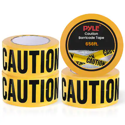 PYLE Caution Barricade Tape 656ft. CAUTION CAUTION CAUTION CAUTION
