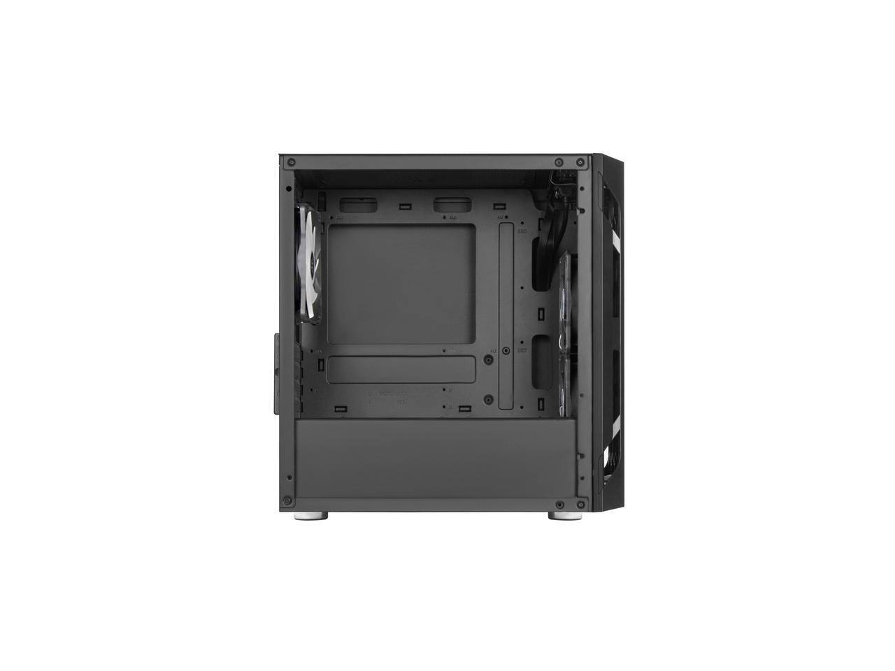 Alt View 4. SilverStone - Silverstone FAH1MB-PRO Tempered Glass Case, 3 ARGB Fans, Black, Micro-ATX, Mini-DTX, Mini-ITX - Black.