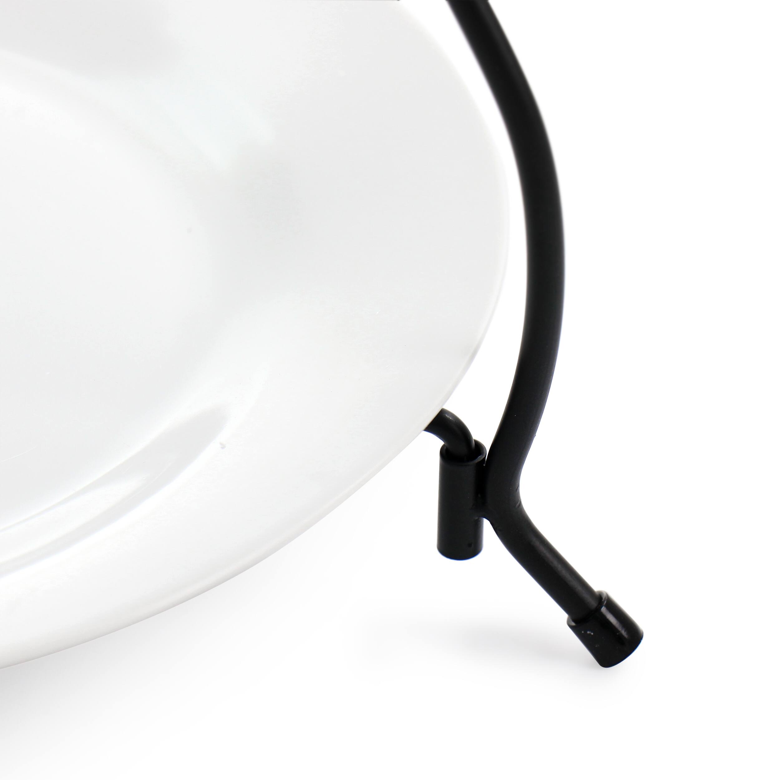 Alt View 5. Elama - Elama 3 Tier Round Plate Porcelain Serveware Set - White.