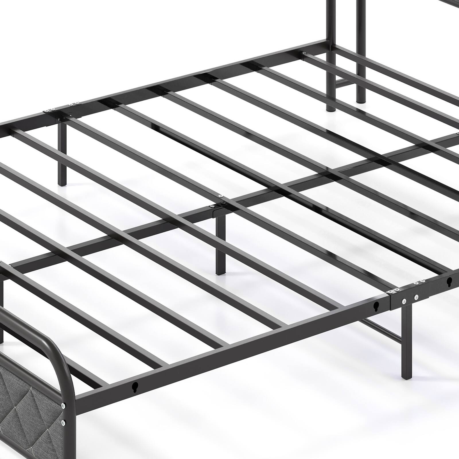 Alt View 7. LUCKY ONE - Queen Assembled Platform Bed Frame with LED Lights Charging Station Storage Headboard - Black-Queen.