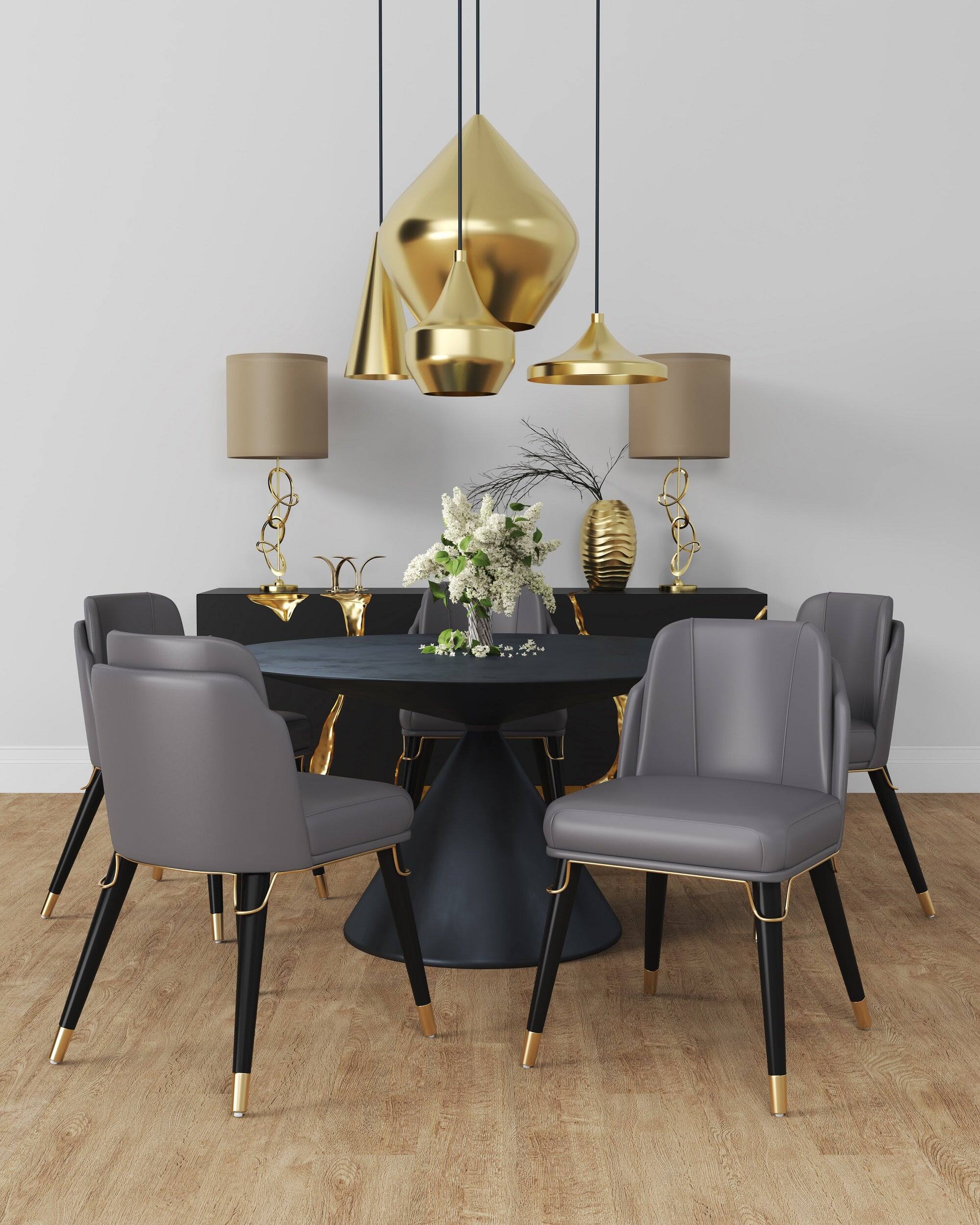 Angle. Manhattan Comfort - Estelle Modern Wood Vegan Leather Dining Chair - Graphite.