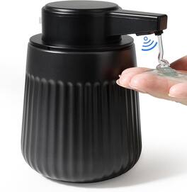 FINEAK - 10oz 3-Level Adjustable Ceramic Soap Dispenser Touchless - Black