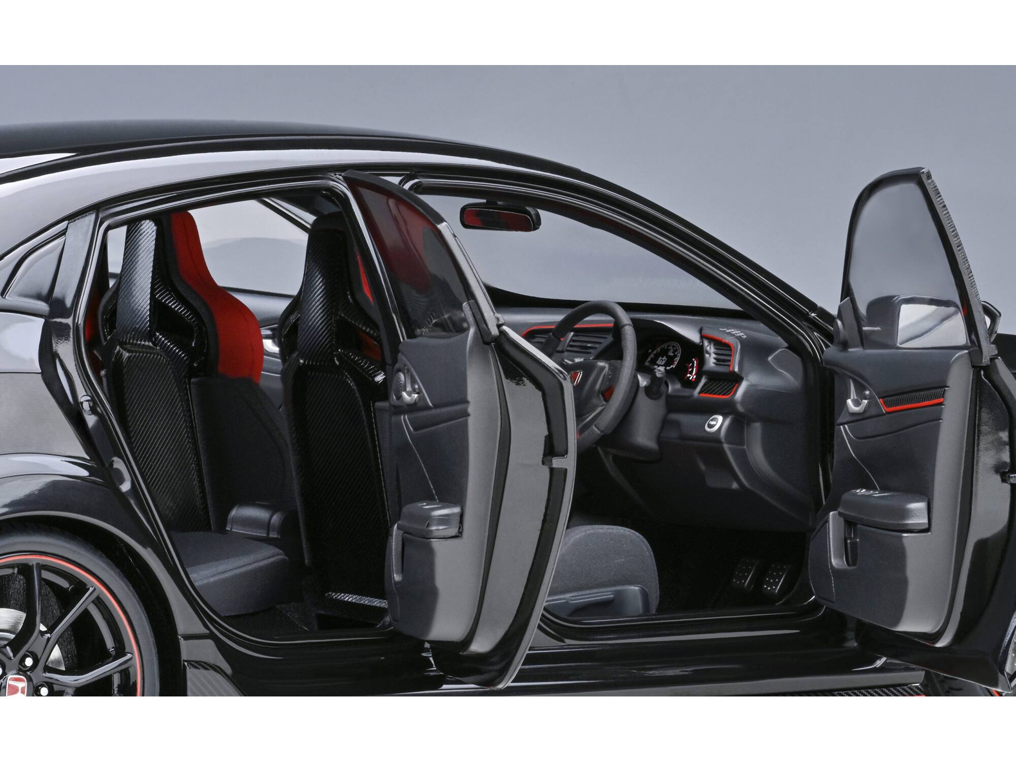 Alt View 3. Autoart - 2021 Honda Civic Type R (FK8) RHD (Right Hand Drive) Crystal Black Pearl 1/18 Model Car by Autoart.