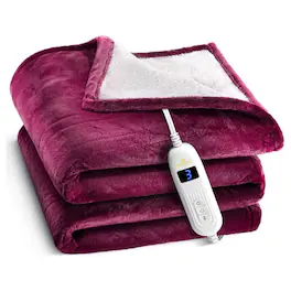 Medical King - Electric Heated Blanket with Hand Controller for 10 Heating Settings 50 x 60 - Red