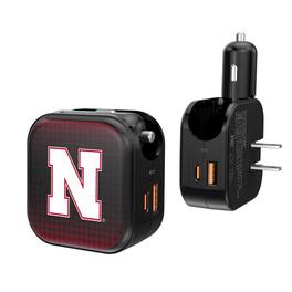 Keyscaper - Nebraska Huskers 2-in-1 USB A/C Charger - Black