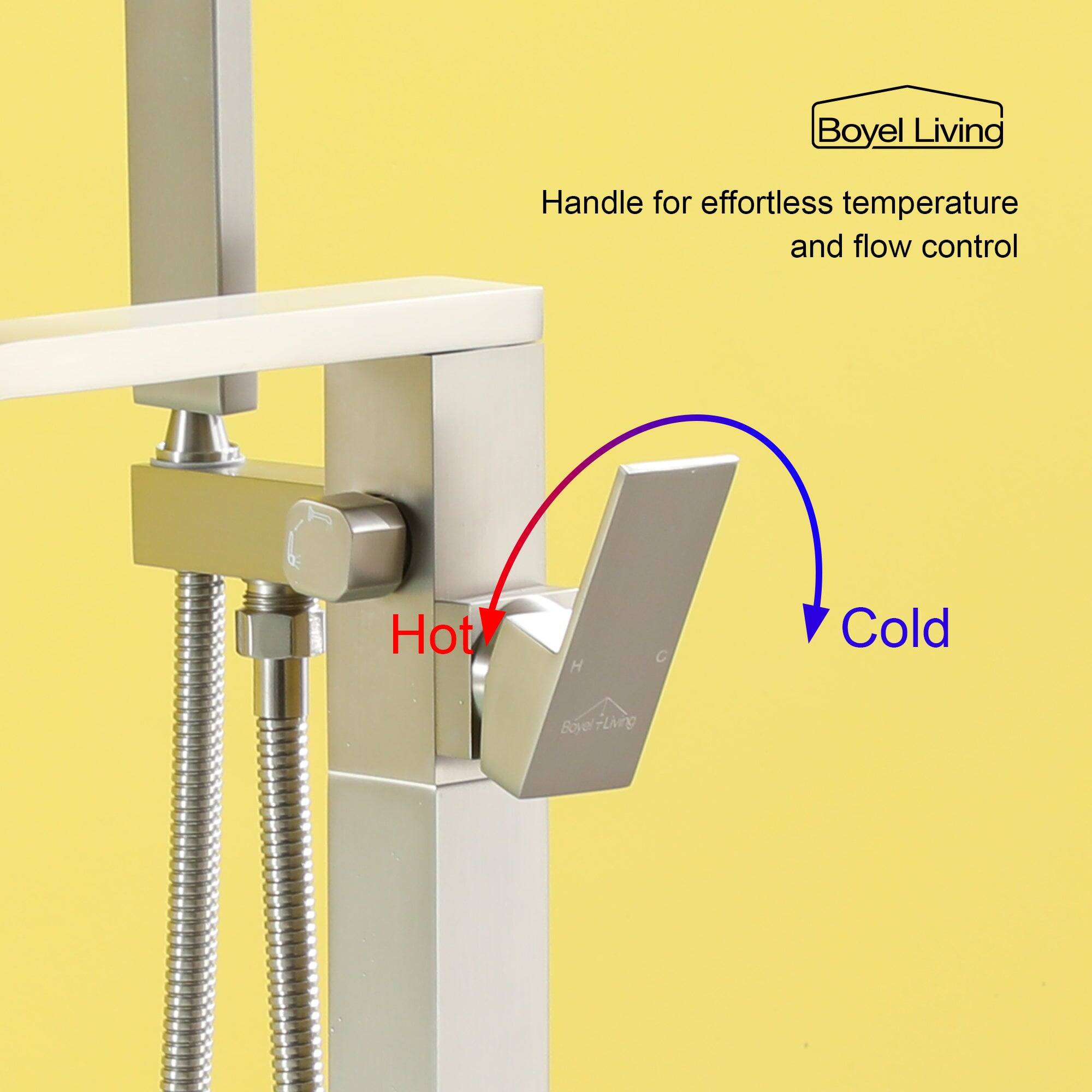 Boyel Living, Handle for effortless temperature and flow control, Hot, H, Cold, C