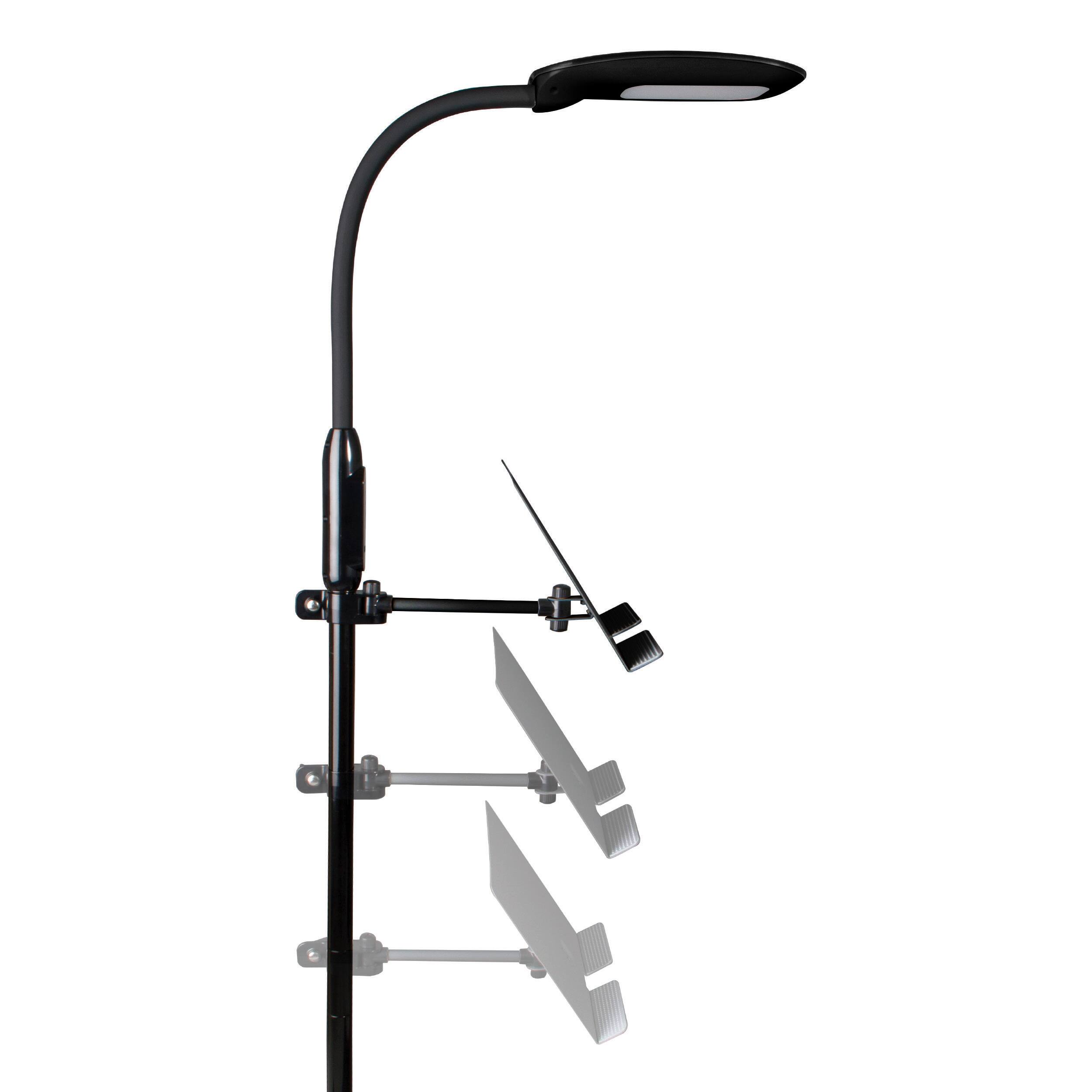 Left. OttLite - LED Floor Lamp with USB and Tablet Stand - Black.