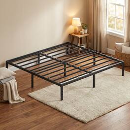Songmics Home - King Metal Bed Frame 14 Inches Tall, Heavy-Duty Platform Bed, with Under-Bed Storage, Easy Setup - Matte Black