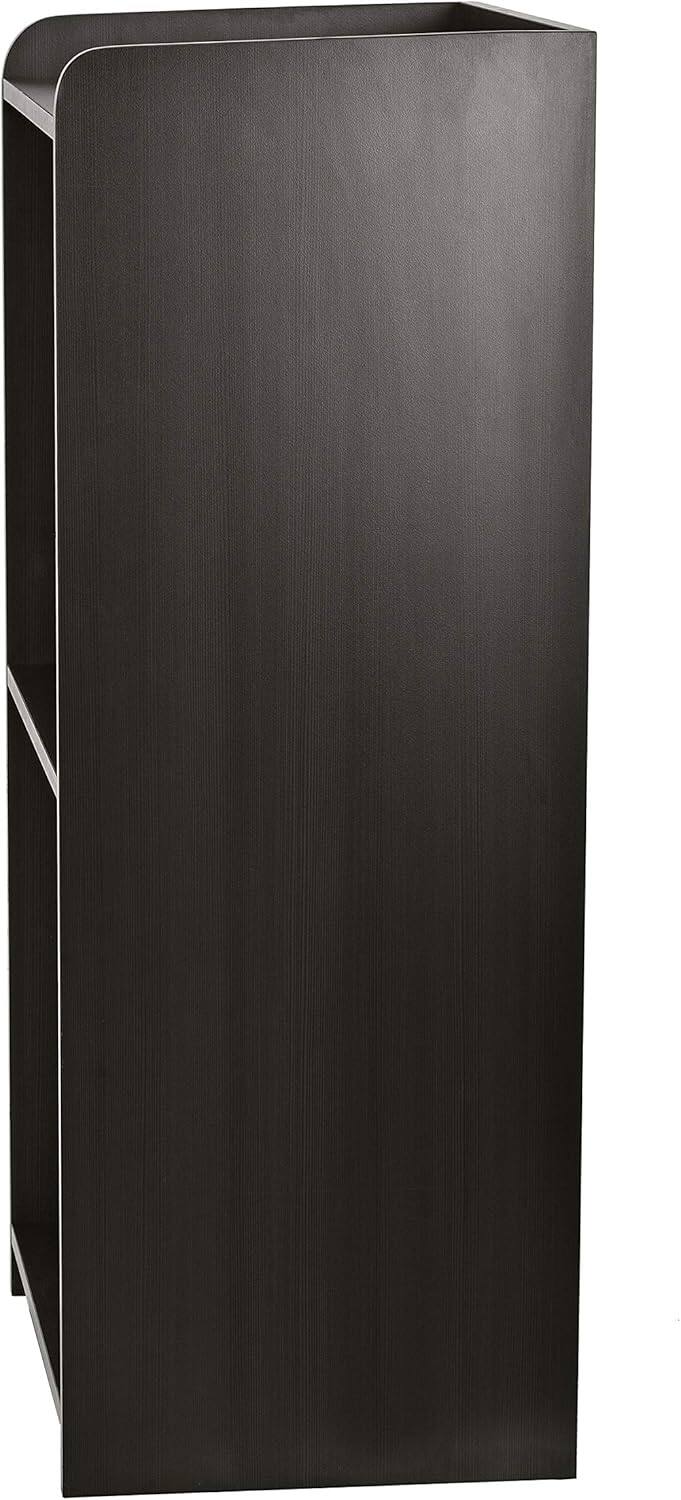 Back. AdirOffice - Podium Lectern, Wood Mobile Presentation Lectern Stand with Shelves - Black.