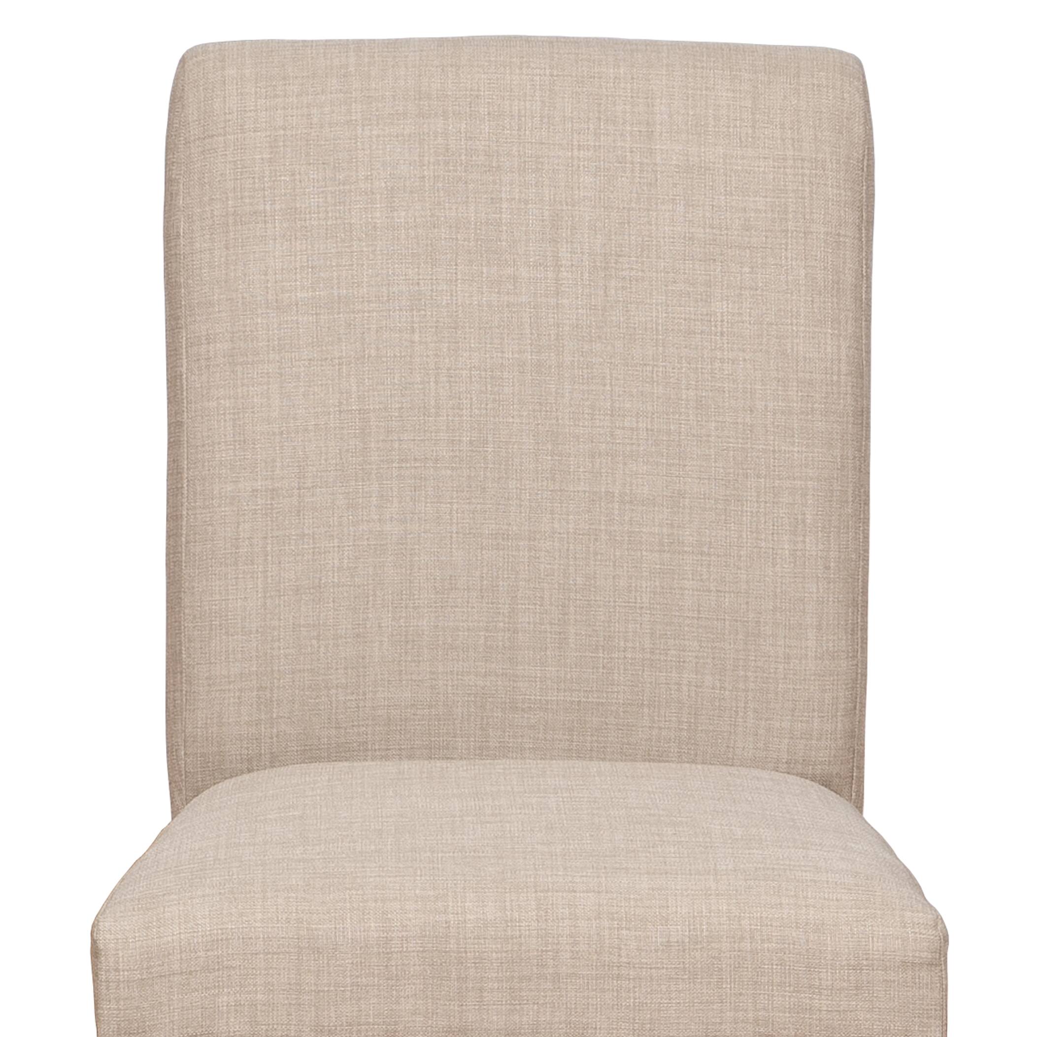 Back. Manhattan Lane - Fabric Upholstered Wooden Side Chair with Nail Head Trim Accents, Set of 2 - Black and Beige.